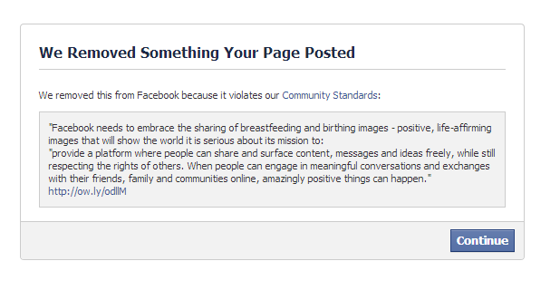 We've removed something your page posted.
